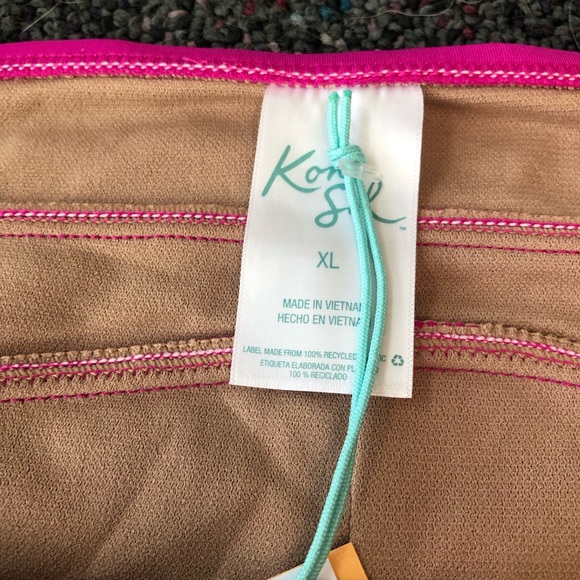 mid rise bikini bottoms swimsuit shorts modest pink KONA SOL new with tag - Picture 4 of 7